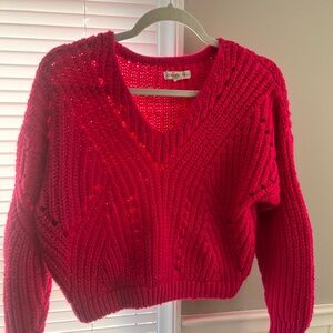 Aeropostale Vibrant Pink V-Neck Sweater